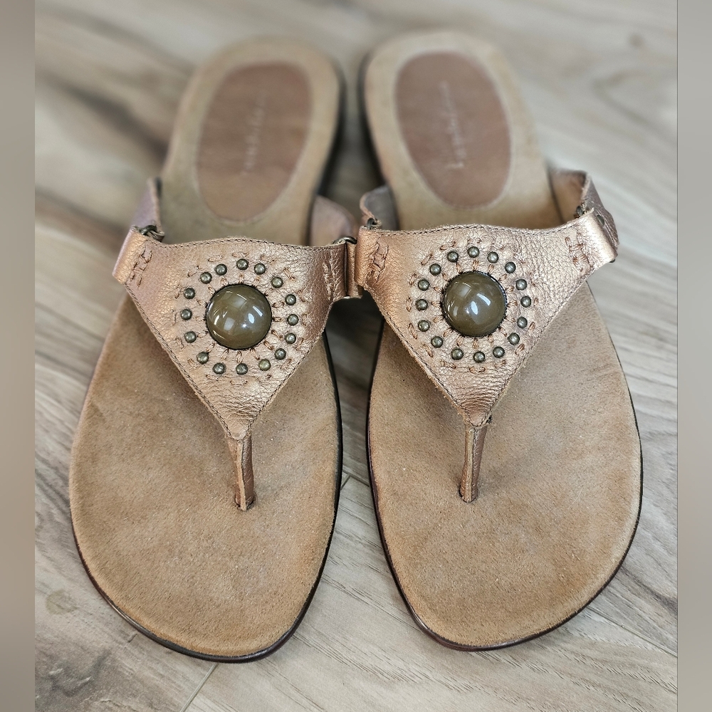 Easy Spirit Women's Thong Sandals - Metallic Bronze Size 10 M
